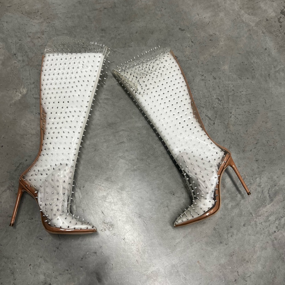 Clear with Spikes #stevemadden Boots!!! Basically New!!!